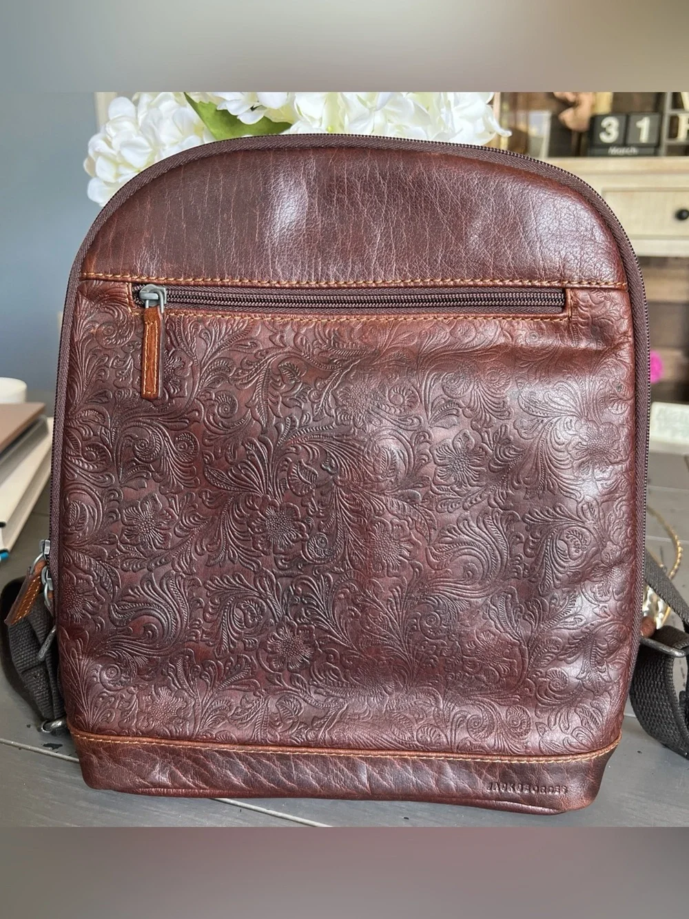 Jack Georges Small Convertible Backpack /Crossbody Leather